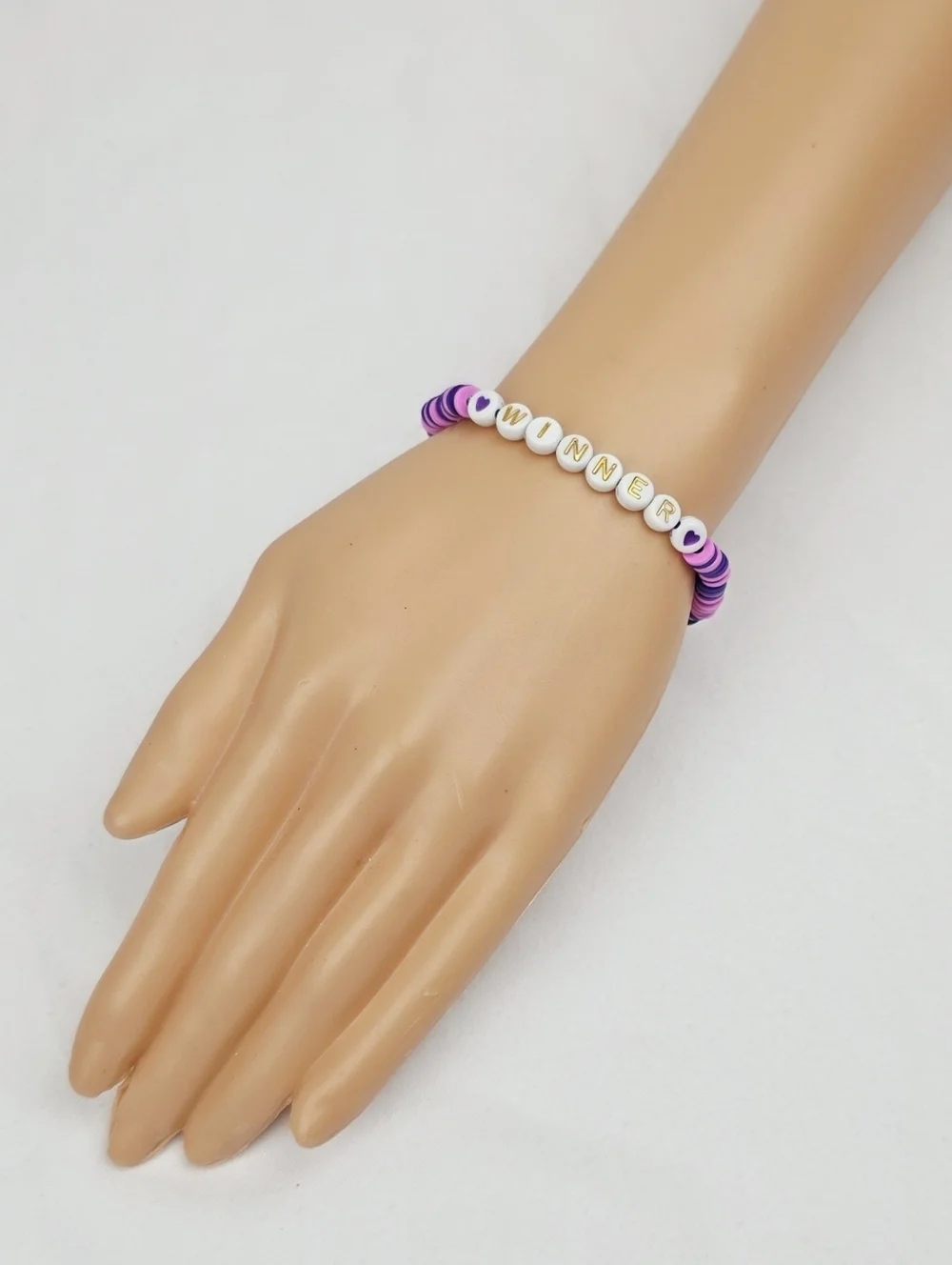 Handmade Clay Bead Word Winner Bracelet